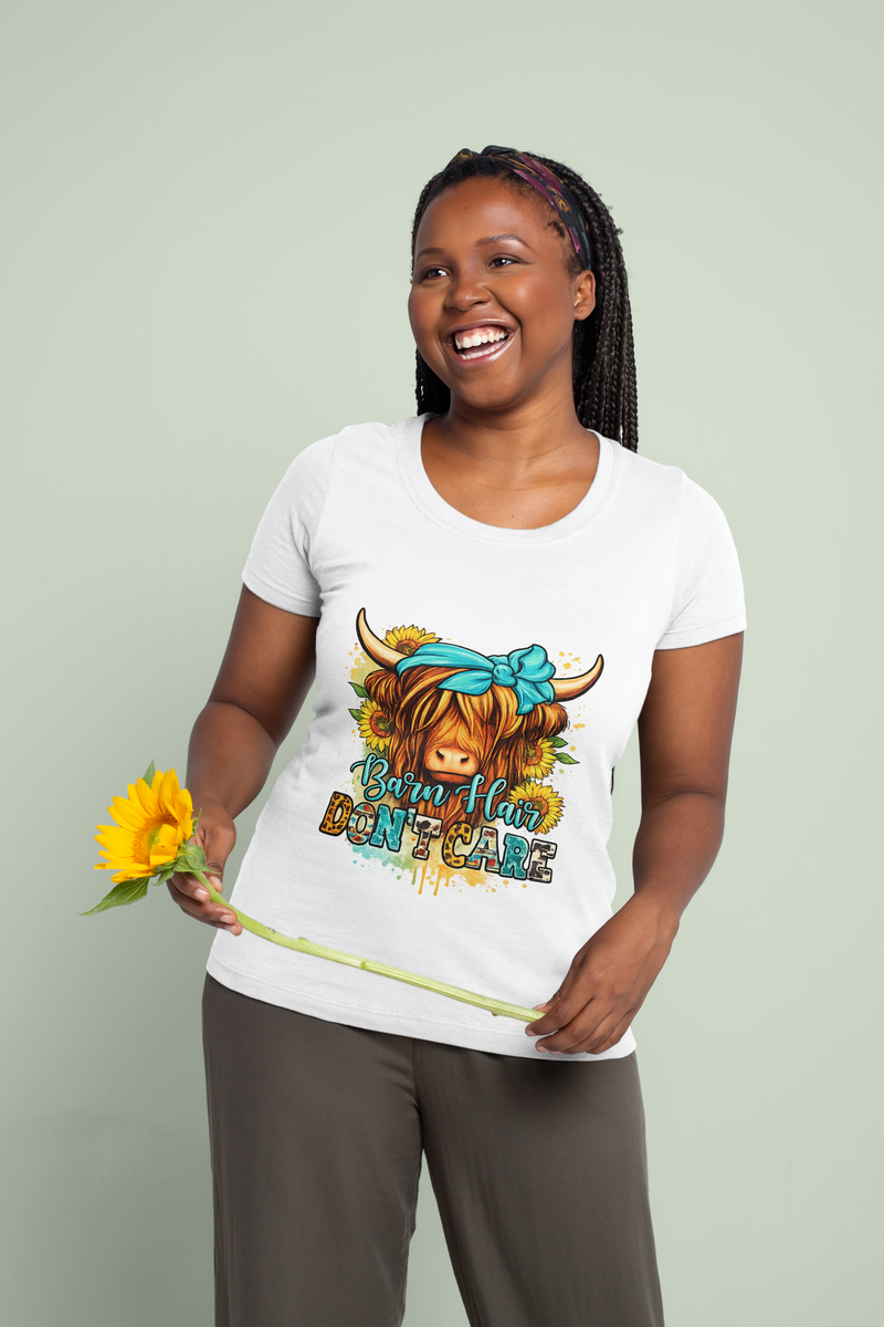 Barn Hair Don't Care Highland Cow T-Shirt