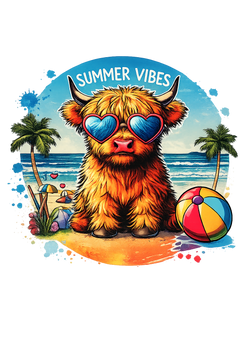 Summer Vibes Highland Cow T-Shirt