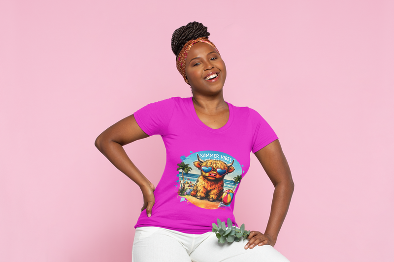 Summer Vibes Highland Cow T-Shirt